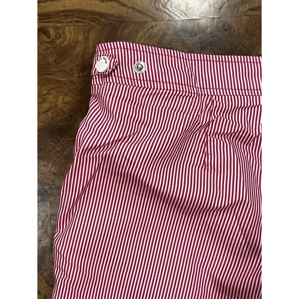 Ted Baker Swim Trunks Mens 5 XL Red White Seersucker Stripe Lobster Excellent